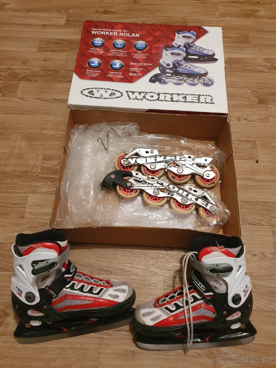Dětské lední brusle Worker Nolan 2v1 vel.37-41 - 2