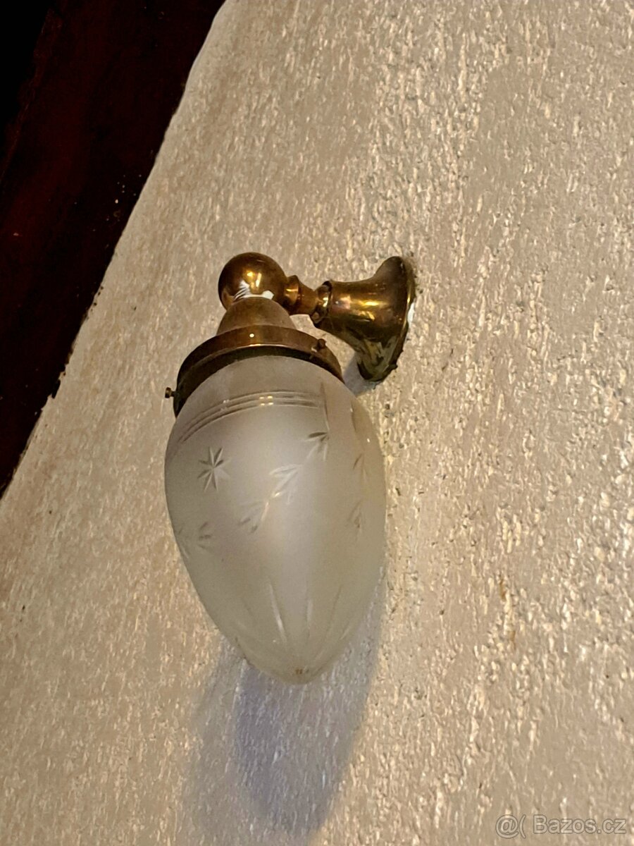 Vintage nástěnná lampa mosaz - 2