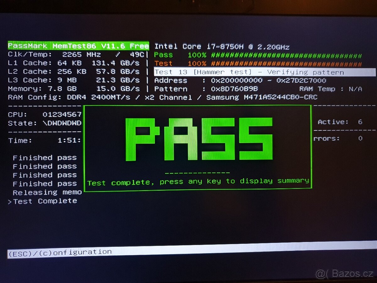 2x 4gb ddr4 do notebooku ( Obě prošly MemTestem86 ) - 2