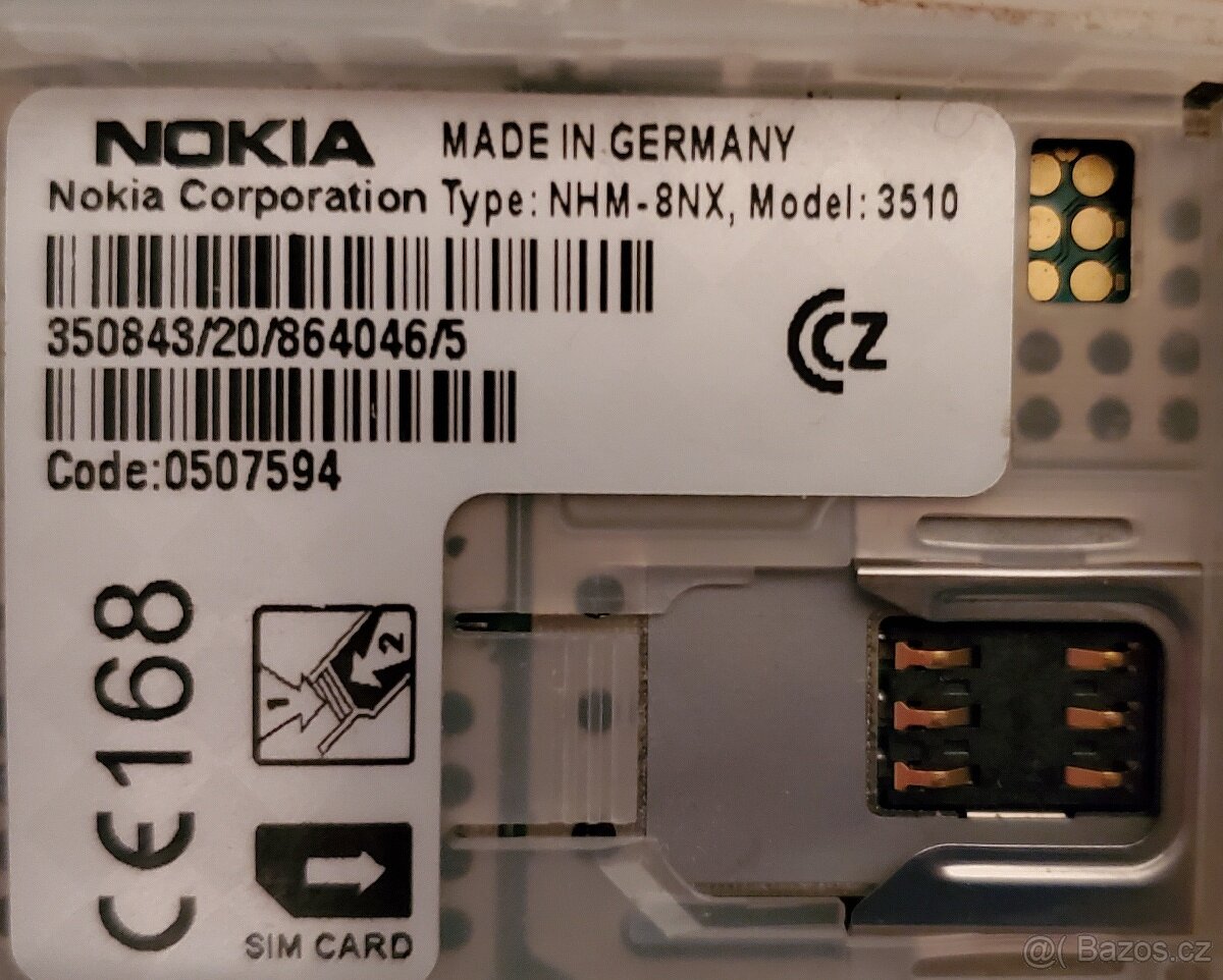 Mobilní telefon Nokia 3510. Vyrobeno v Německu - 2
