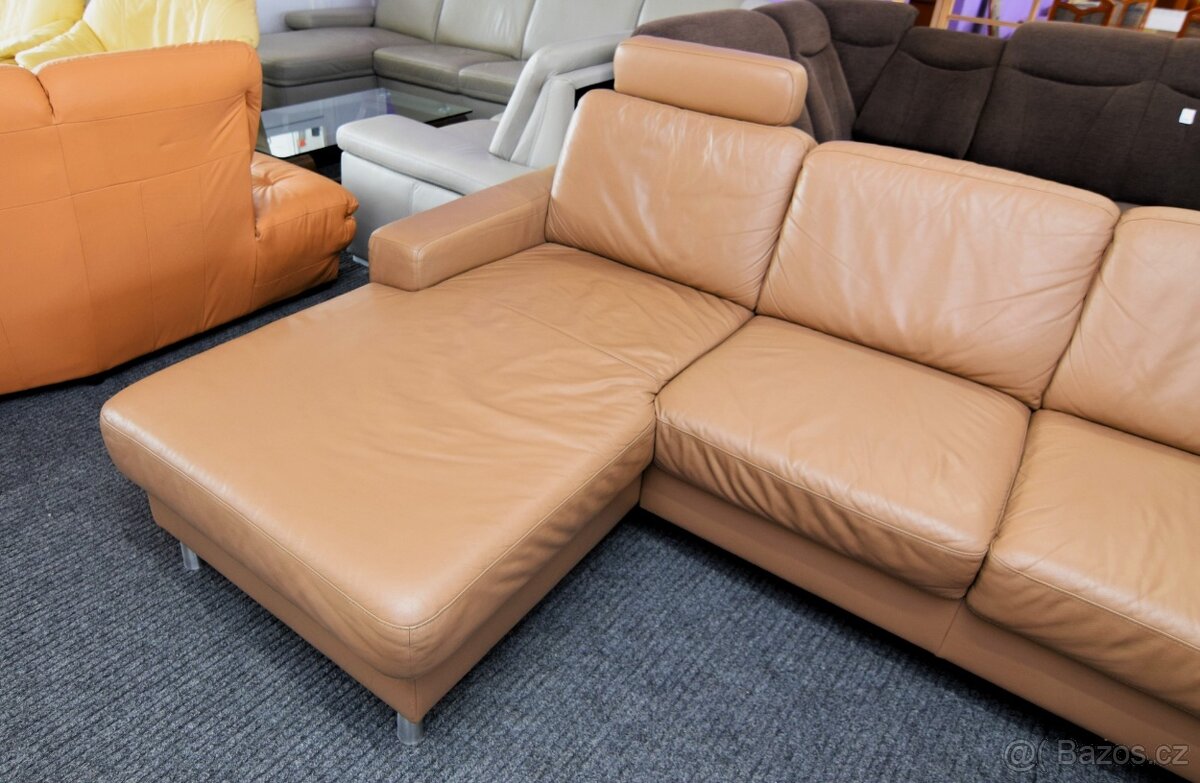 Sedací souprava tvaru U - kůže - SLEVA - 2