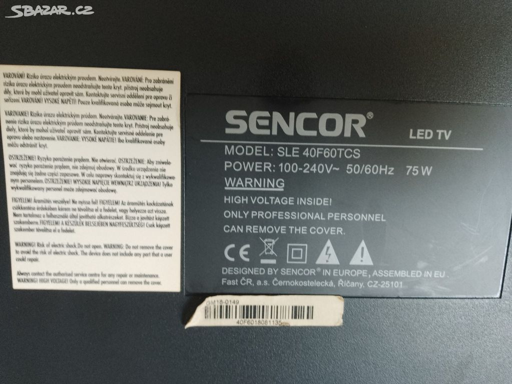 SENCOR SLE 40F60TCS na OPRAVU - 2