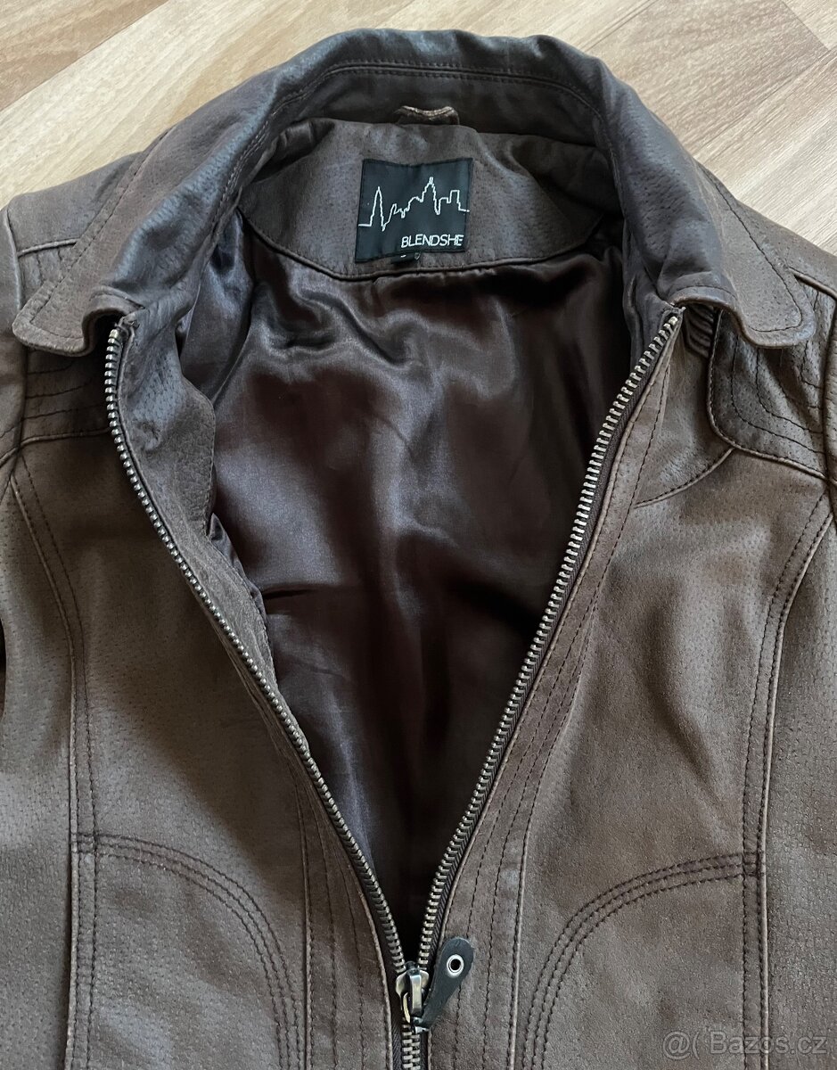 Hnědá kožená bunda Blendshe vel. S - 2