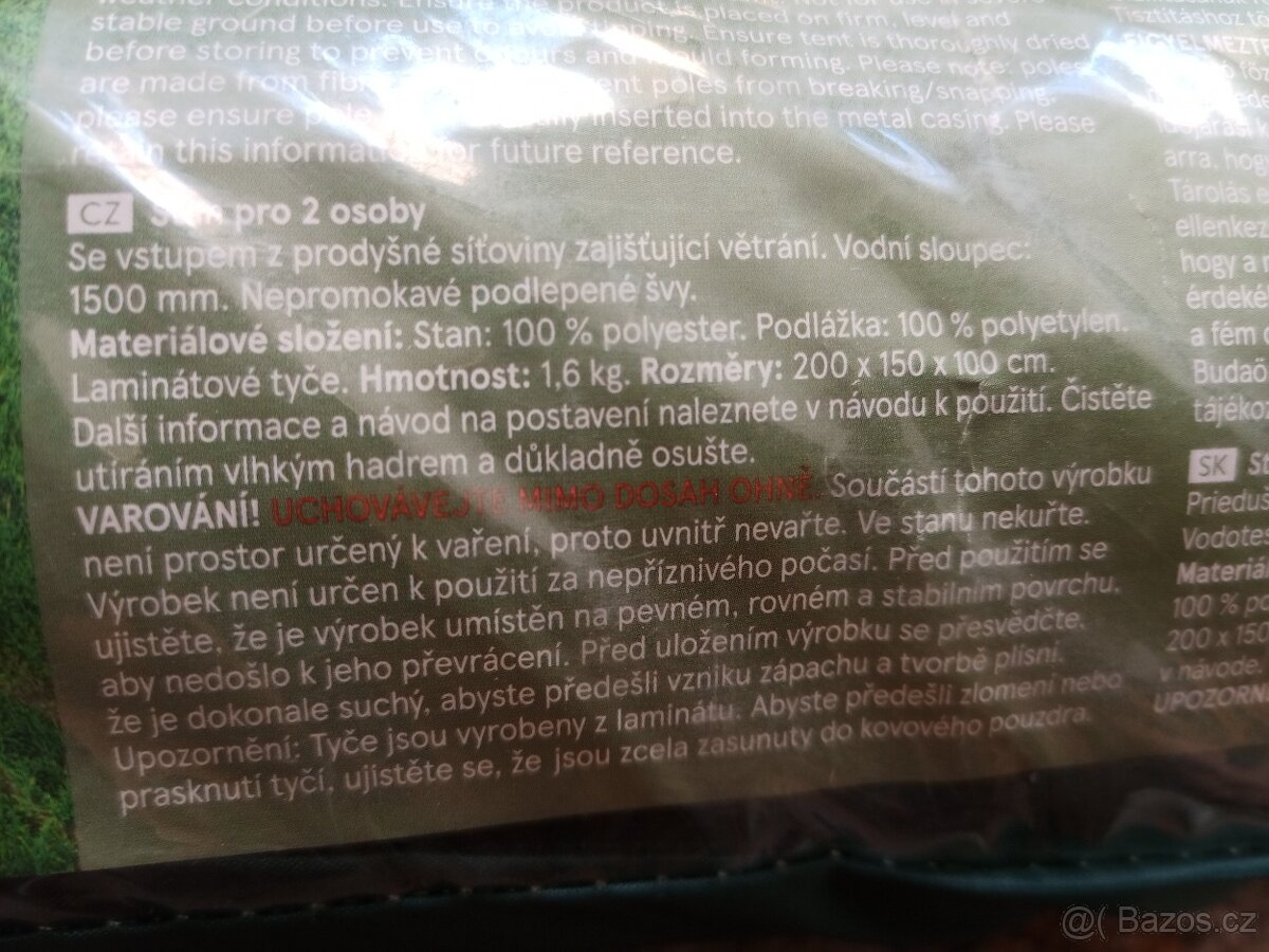 Prodám stan pro 2 osoby je nepoužitý - 2