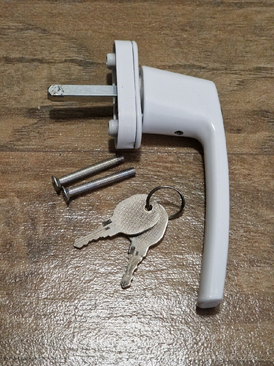 Prodám kliky na okna 6ks - zamykací klíčem - 2