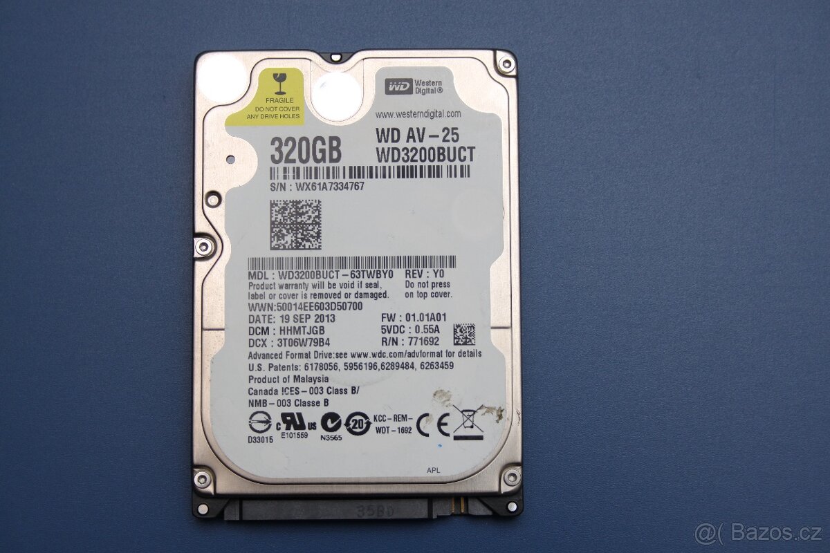 HDD 2,5" WD3200BUCT , 320GB , SATA. - 2