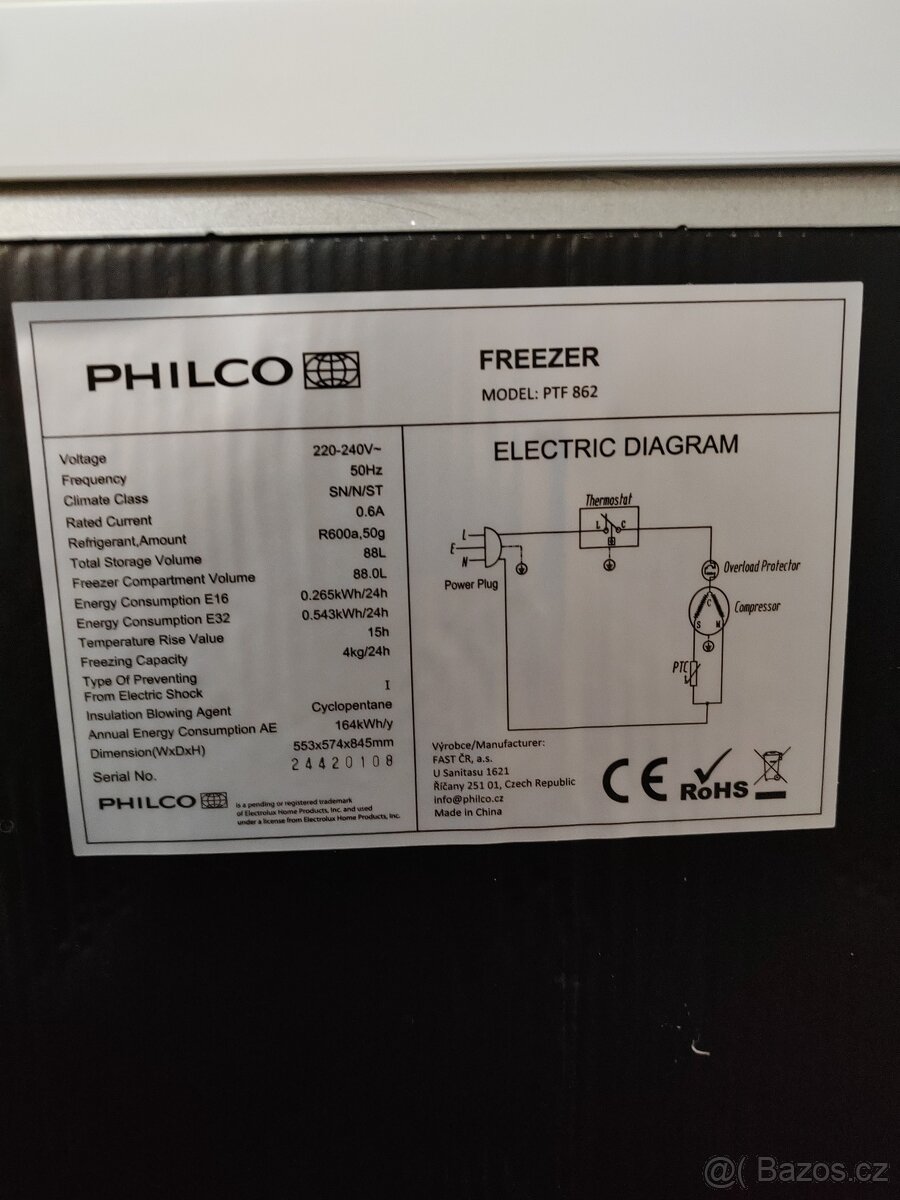 Zásuvkový mrazák Philco - 2