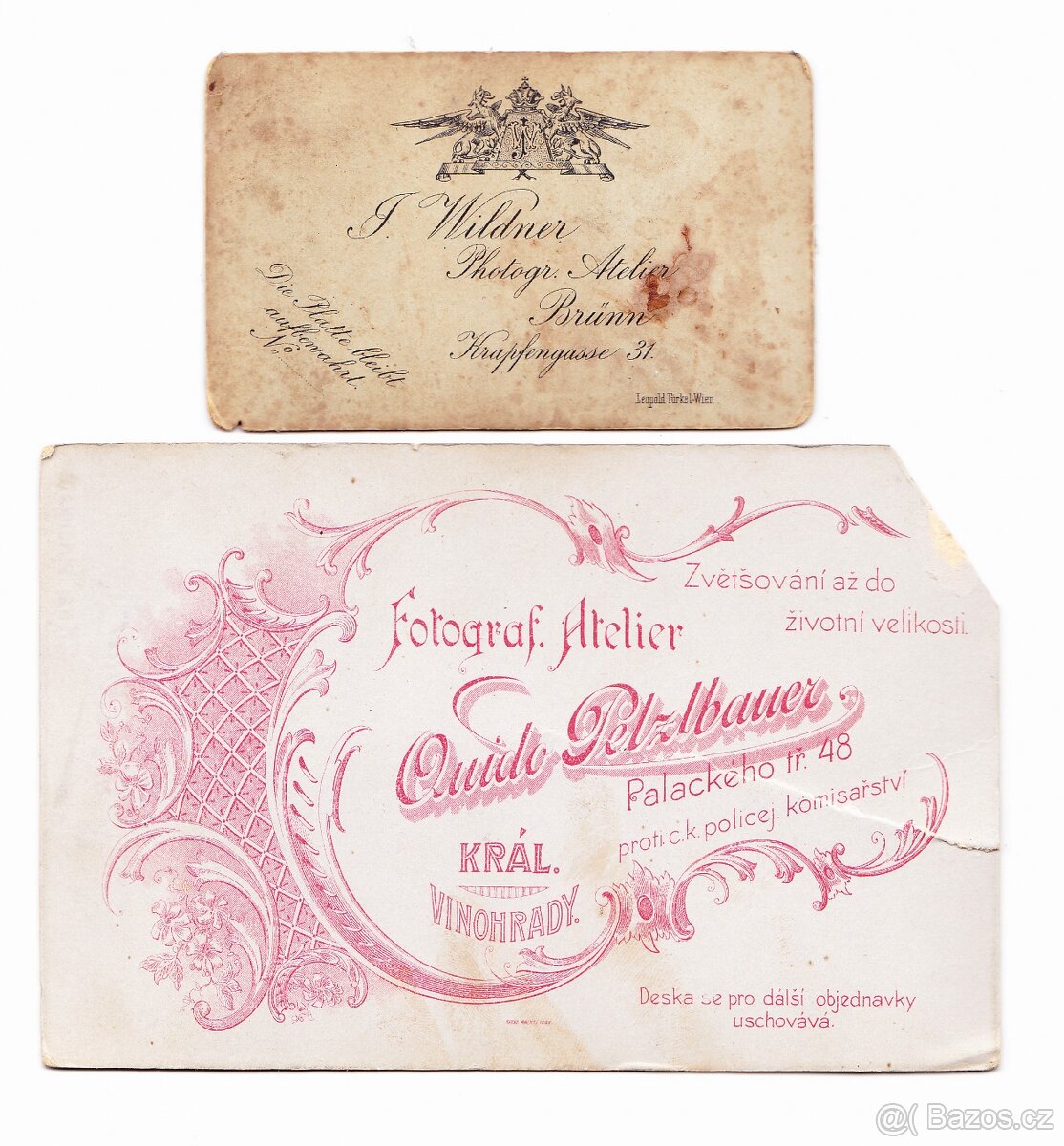 Starožitné fotoportréty mladých dam na kartónu, rok cca 1875 - 2