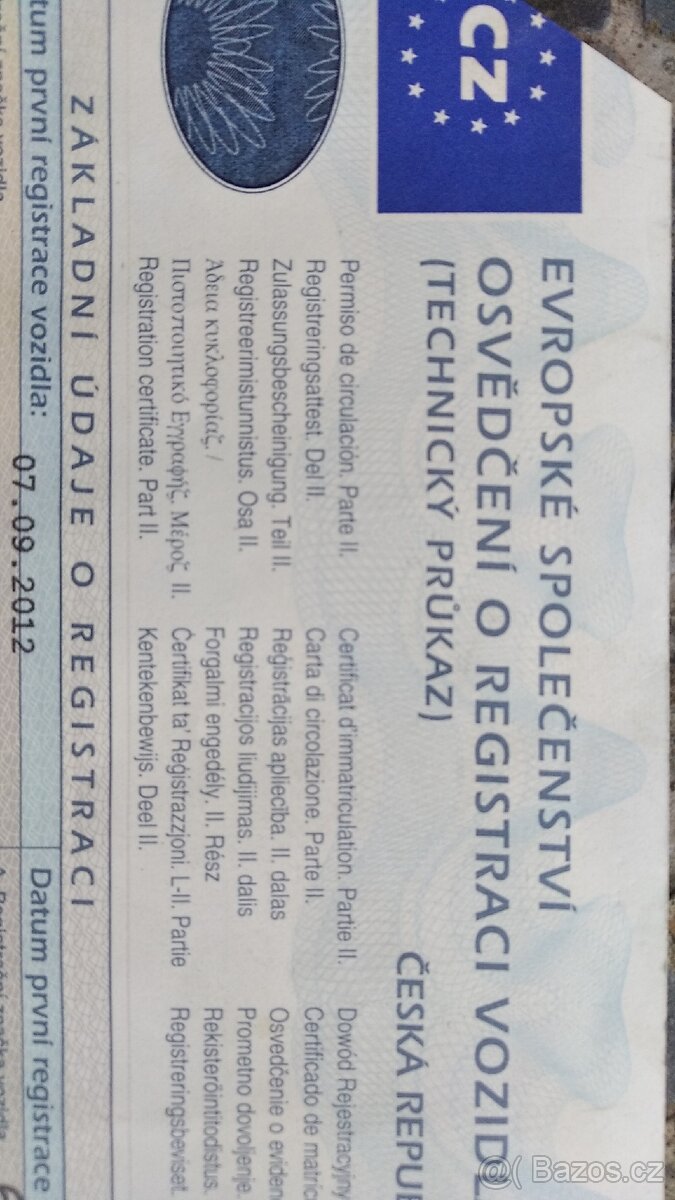 Prodám doklady daewoo avia D120 - 2