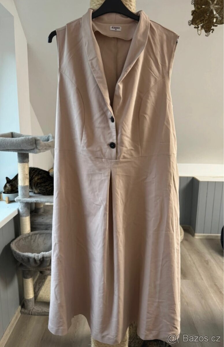 Košilové šaty v béžové vel.56 - 2