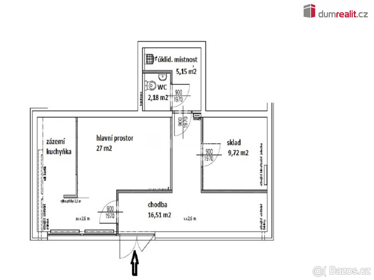 Pronájem komerčního prostoru, 60 m2, Na Kněžině, Týnec nad S - 2