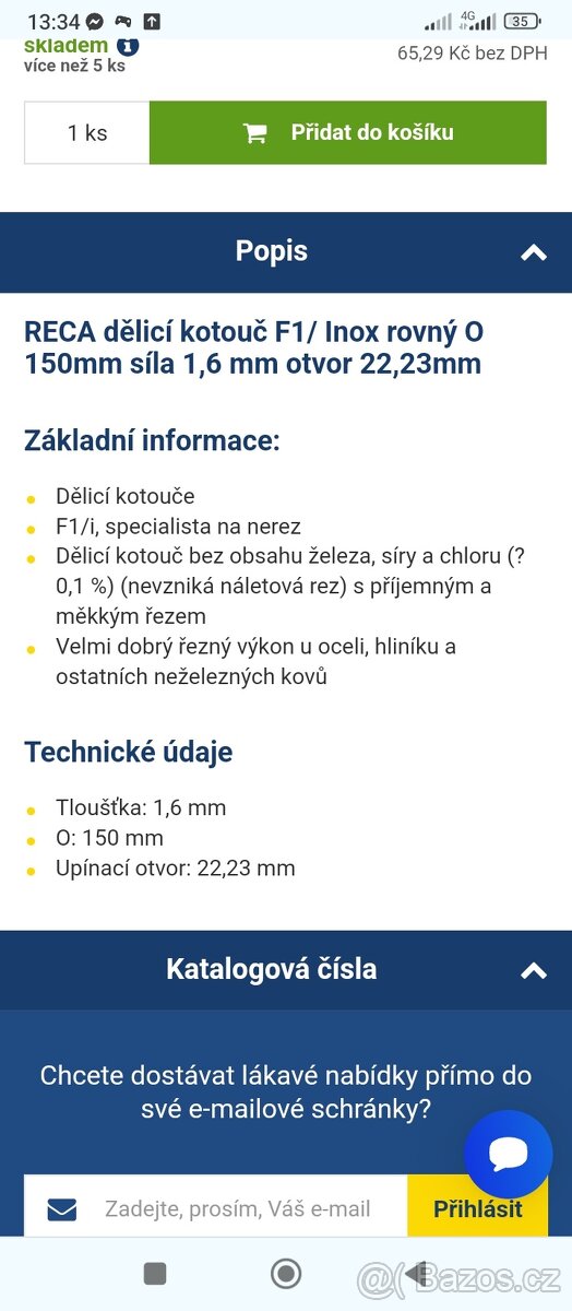 Řezné kotouče Reca 150/180 mm - 2