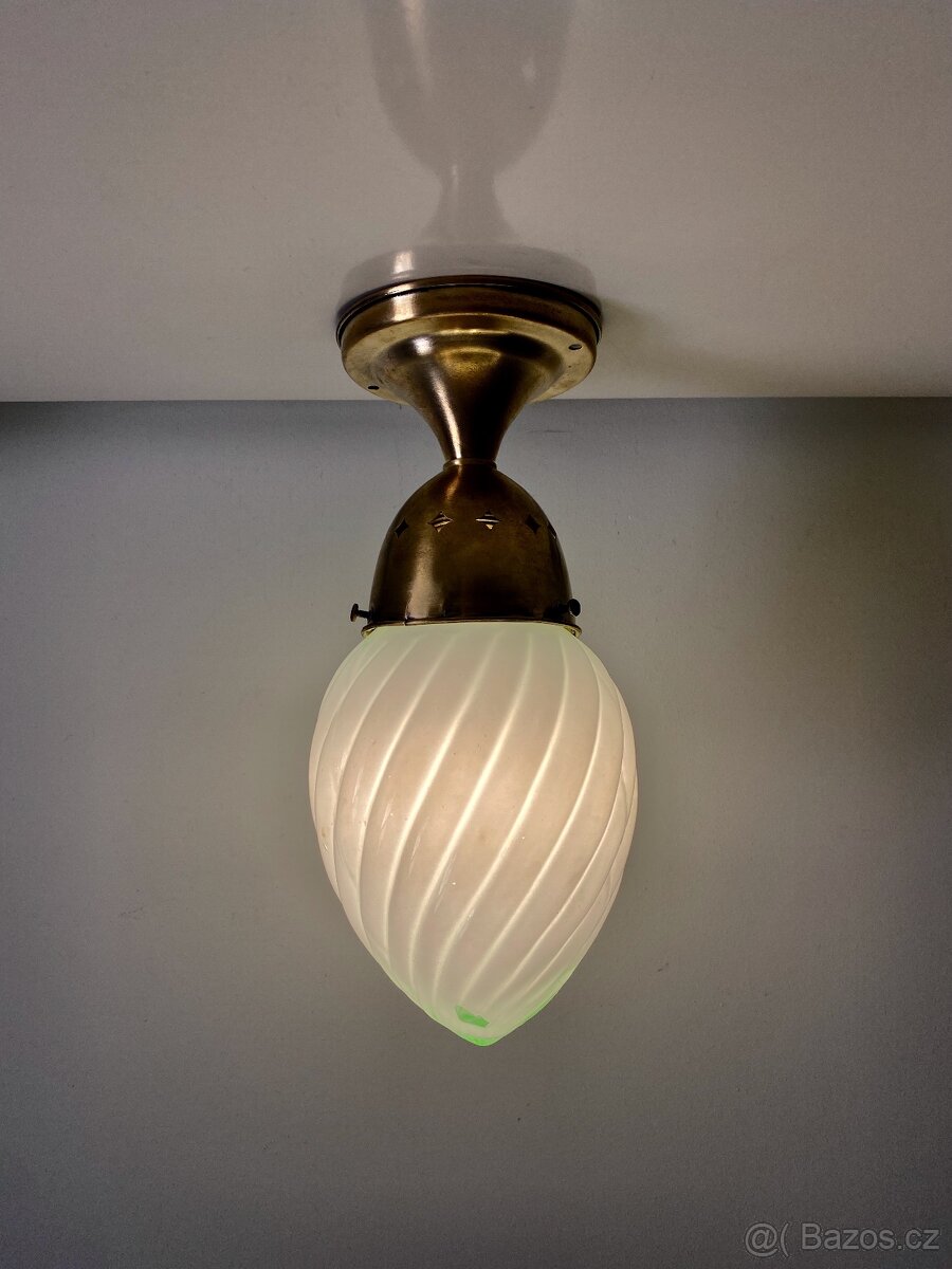 Starožitná mosazná stropnice stropní světlo - 2