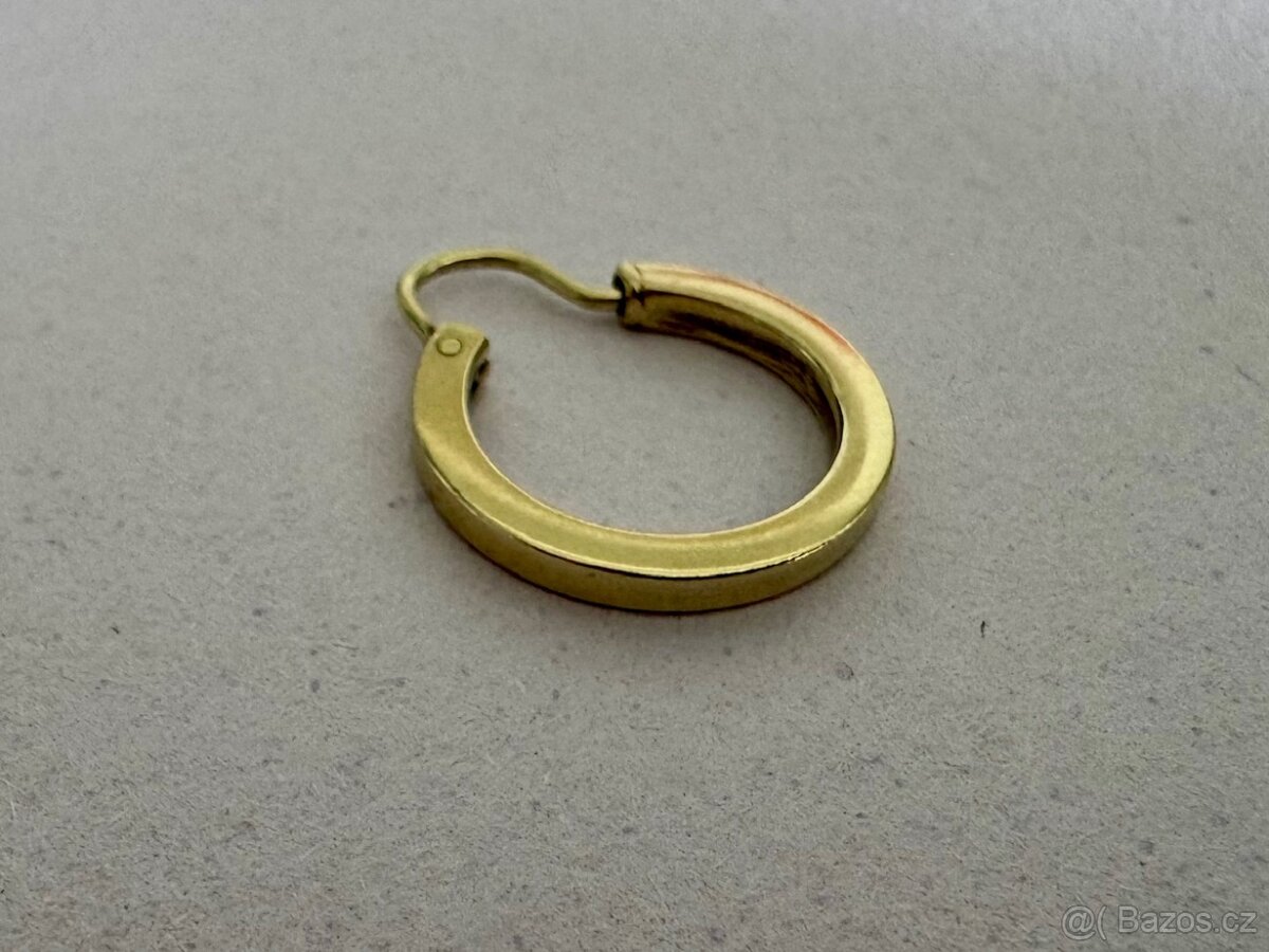 Zlaté náušnice 14K, 2,70 g, průměr 1,7 cm - 2