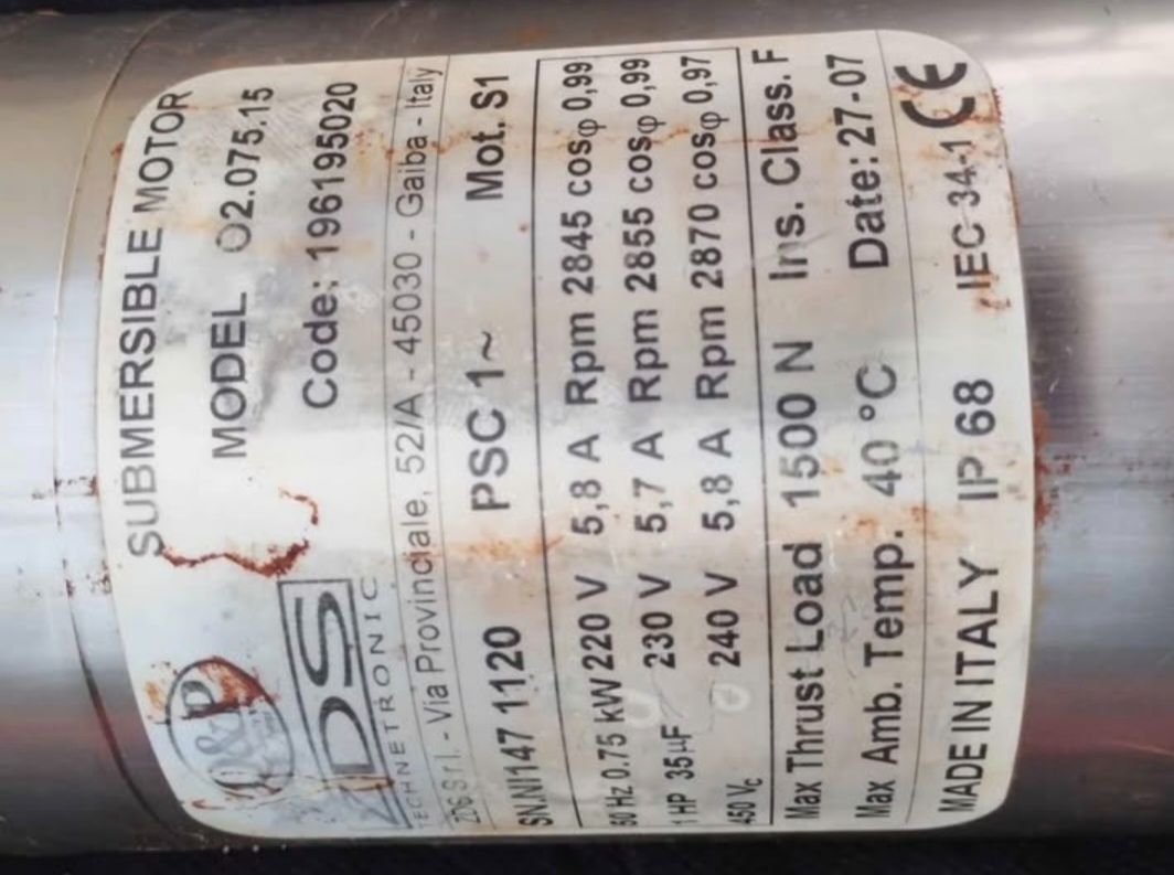 Prodám ponorné čerpadlo značky ZDS model: 02.0 - 2