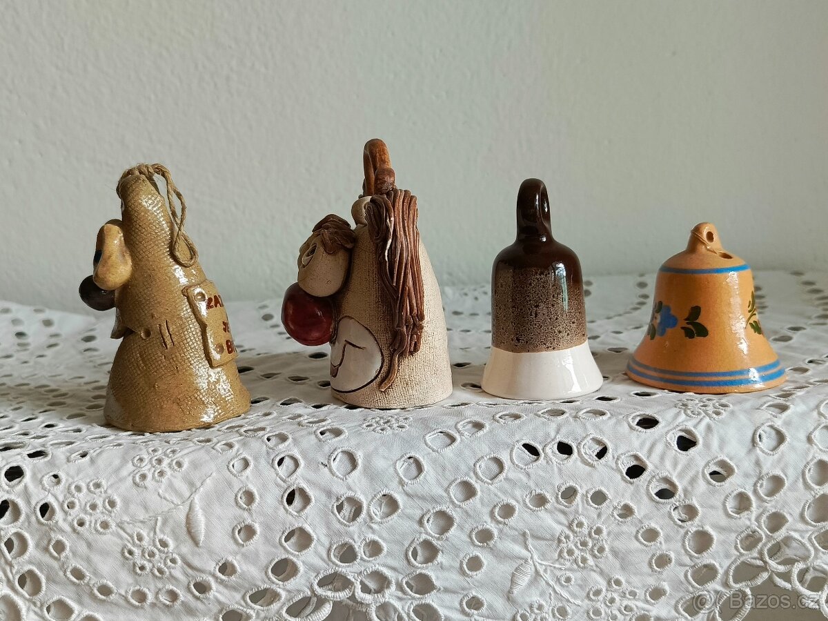 KERAMICKÉ ZDOBENÉ ZVONKY - 4 KS - 2