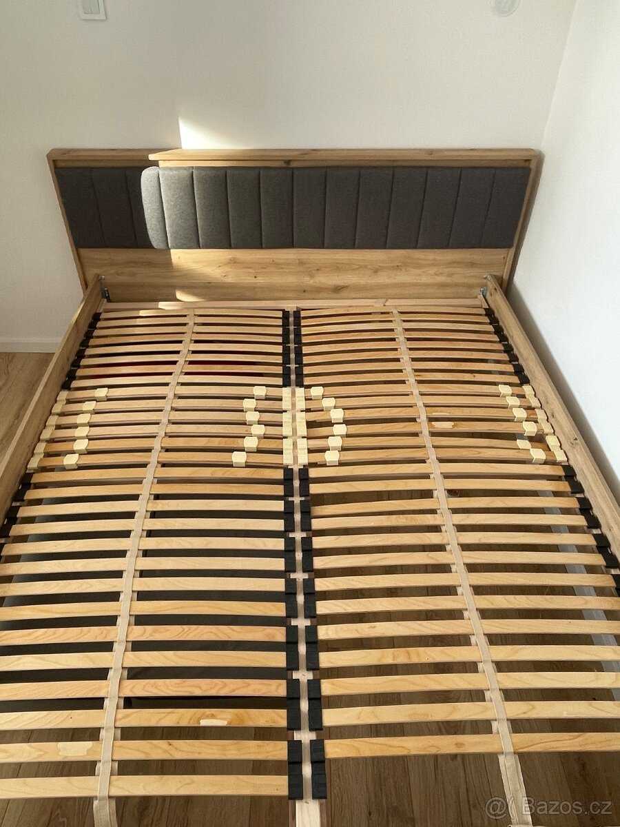 Postel s roštem dub Artisan 160x200 - 2