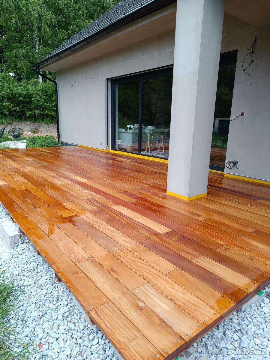 Garapa terasová prkna, hladké/ drážkované s dopravou - 2