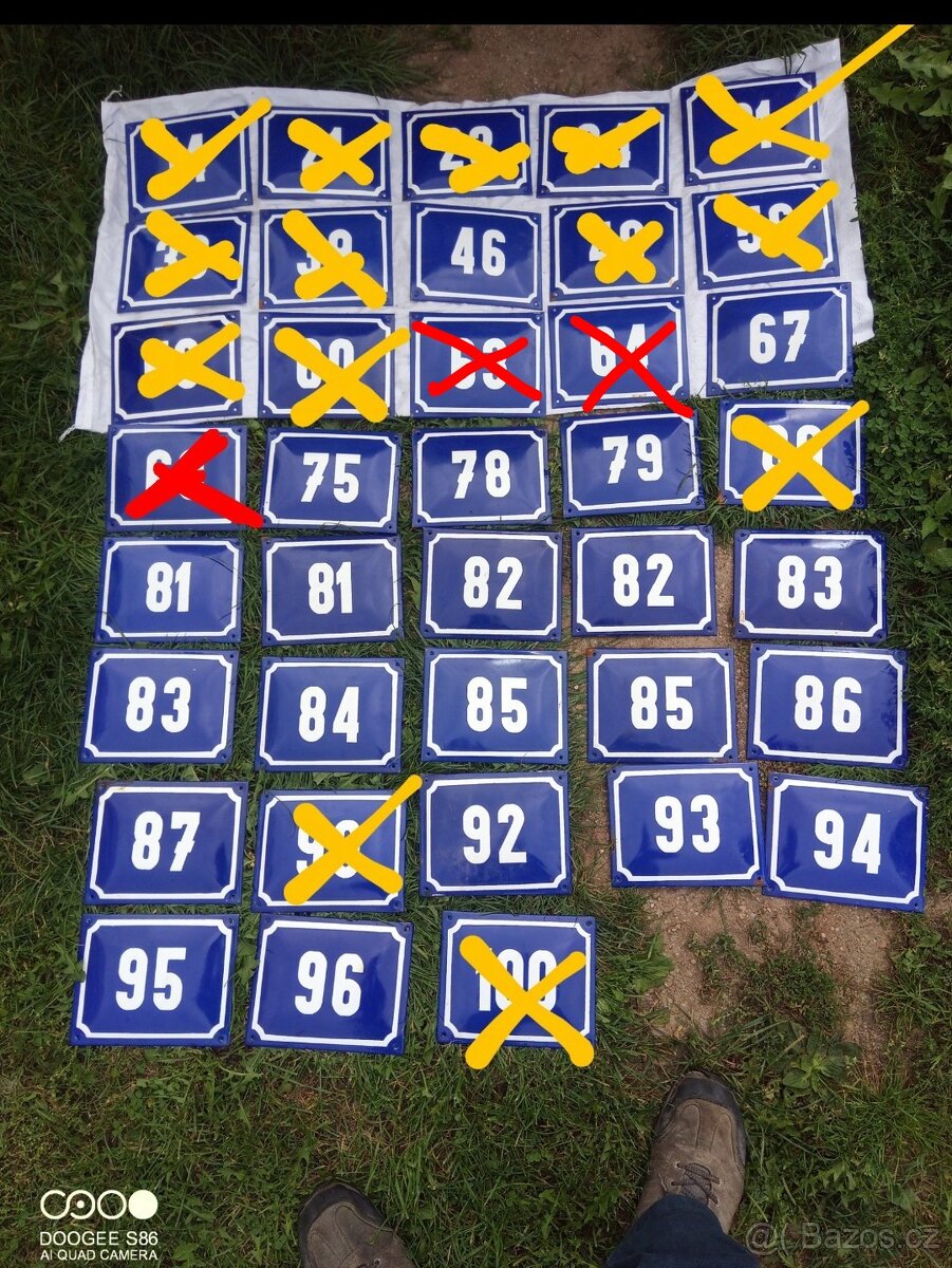 Smaltované cedule čísla - 2