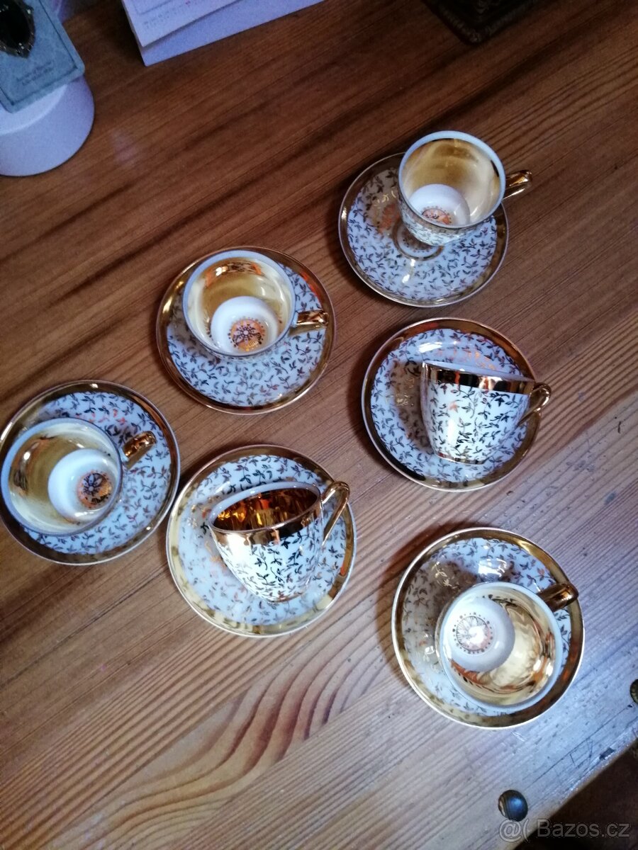 Zlatobílý čajový servis - 2