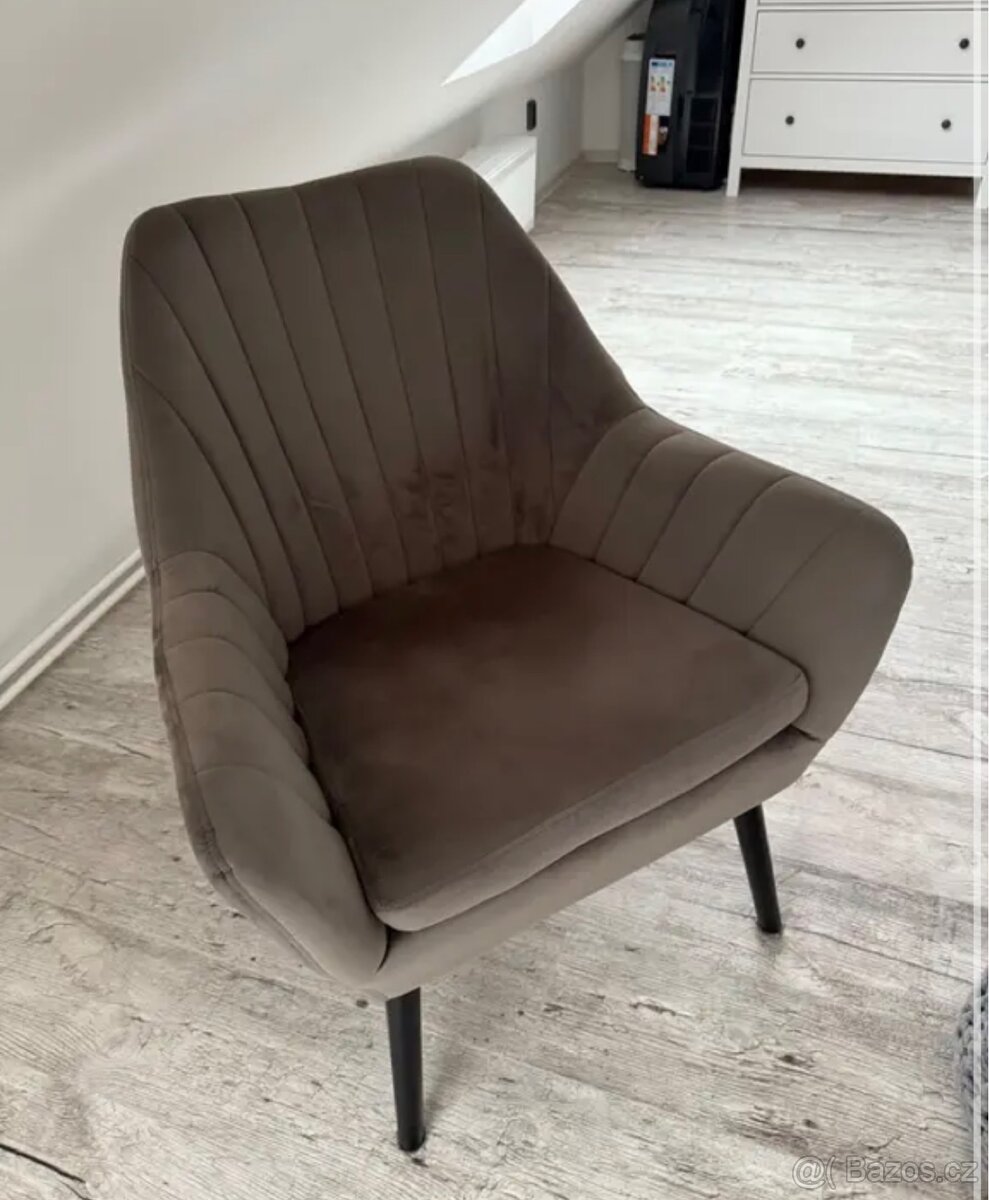 Sametové křeslo JAKO NOVÉ - 2