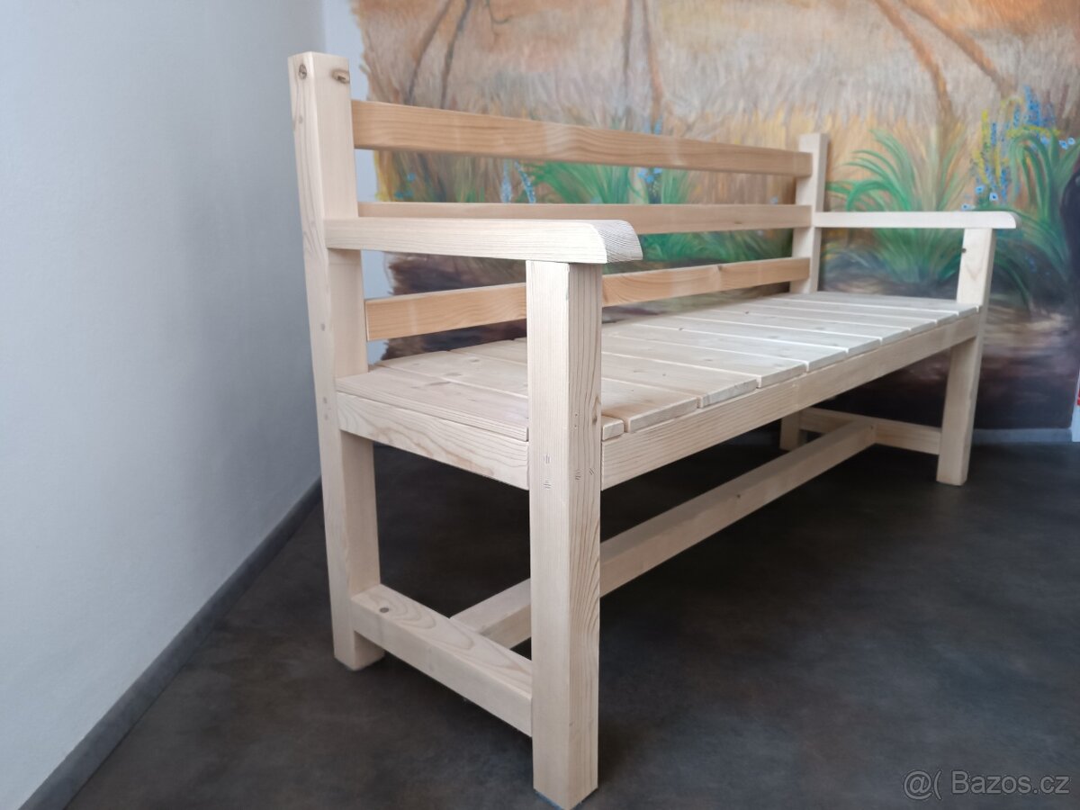 Dřevěná lavice z masivu - 2