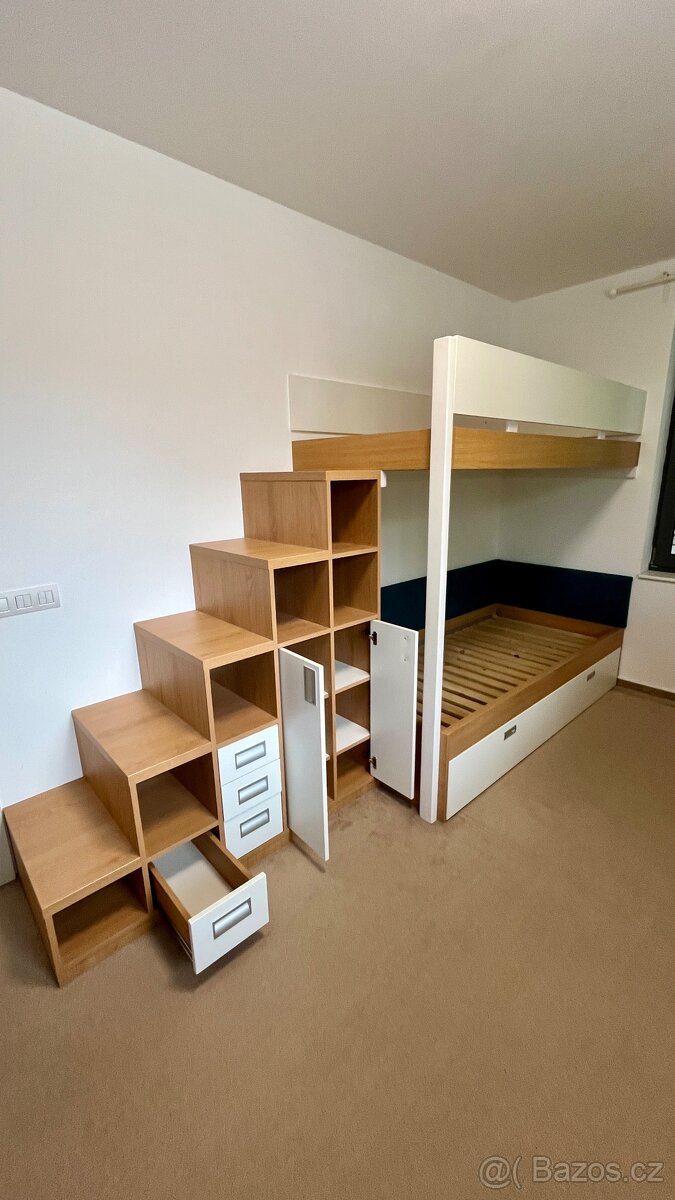 Dětská patrová postel s úložným prostorem - 2