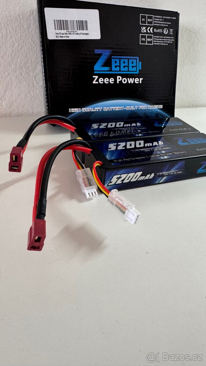 BATERIE LIPO ZEEE 5200mAh 50C/100C 7,4V 38,48Wh-2ks - 2