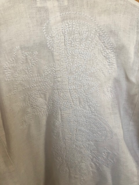 Bílé dámské sako s výšivkami, vel.M - 2