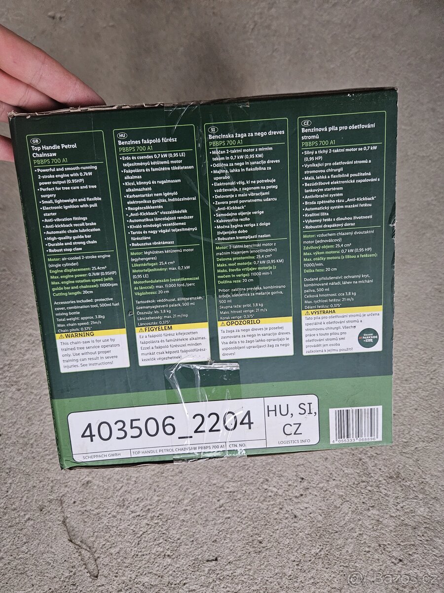 Jednoruční pila parkside pbbps 700 a1 - 2