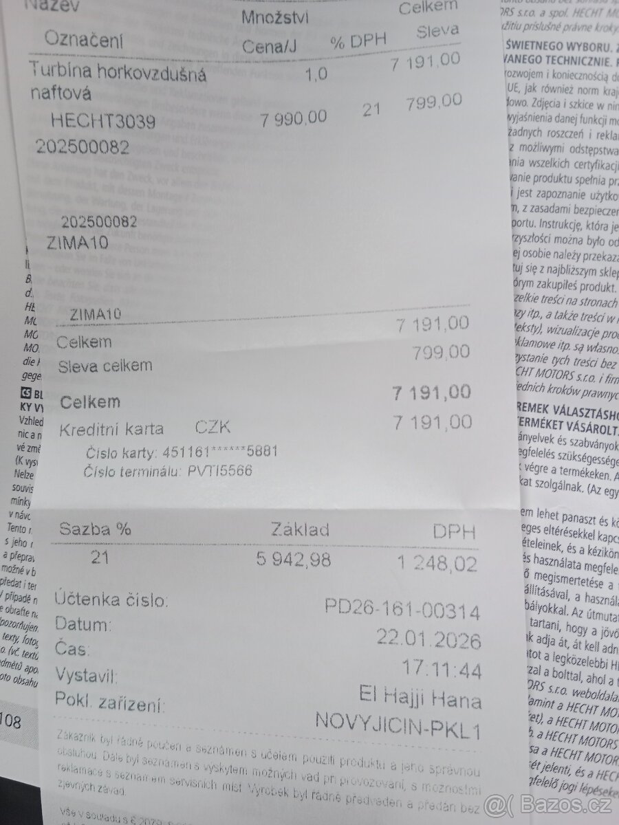 Prodám topidlo Hecht 3039 - 2