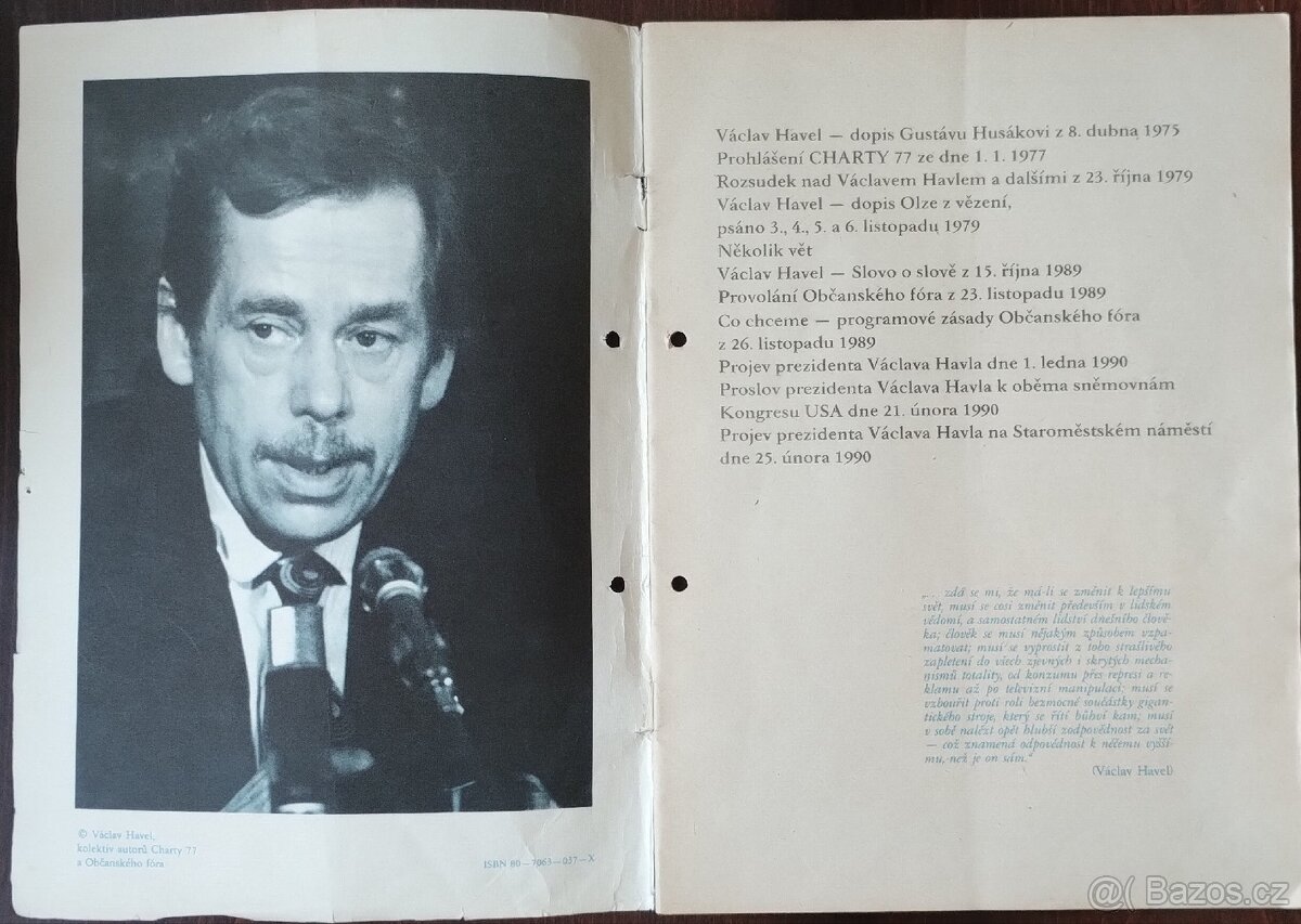 Dokumenty doby - Havel ...do r. 1990 - 2