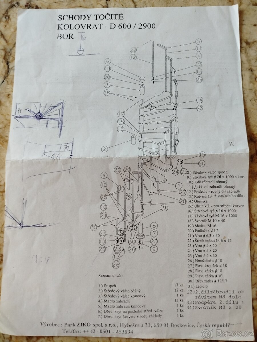 prodám dřevěné točité schodiště - 2