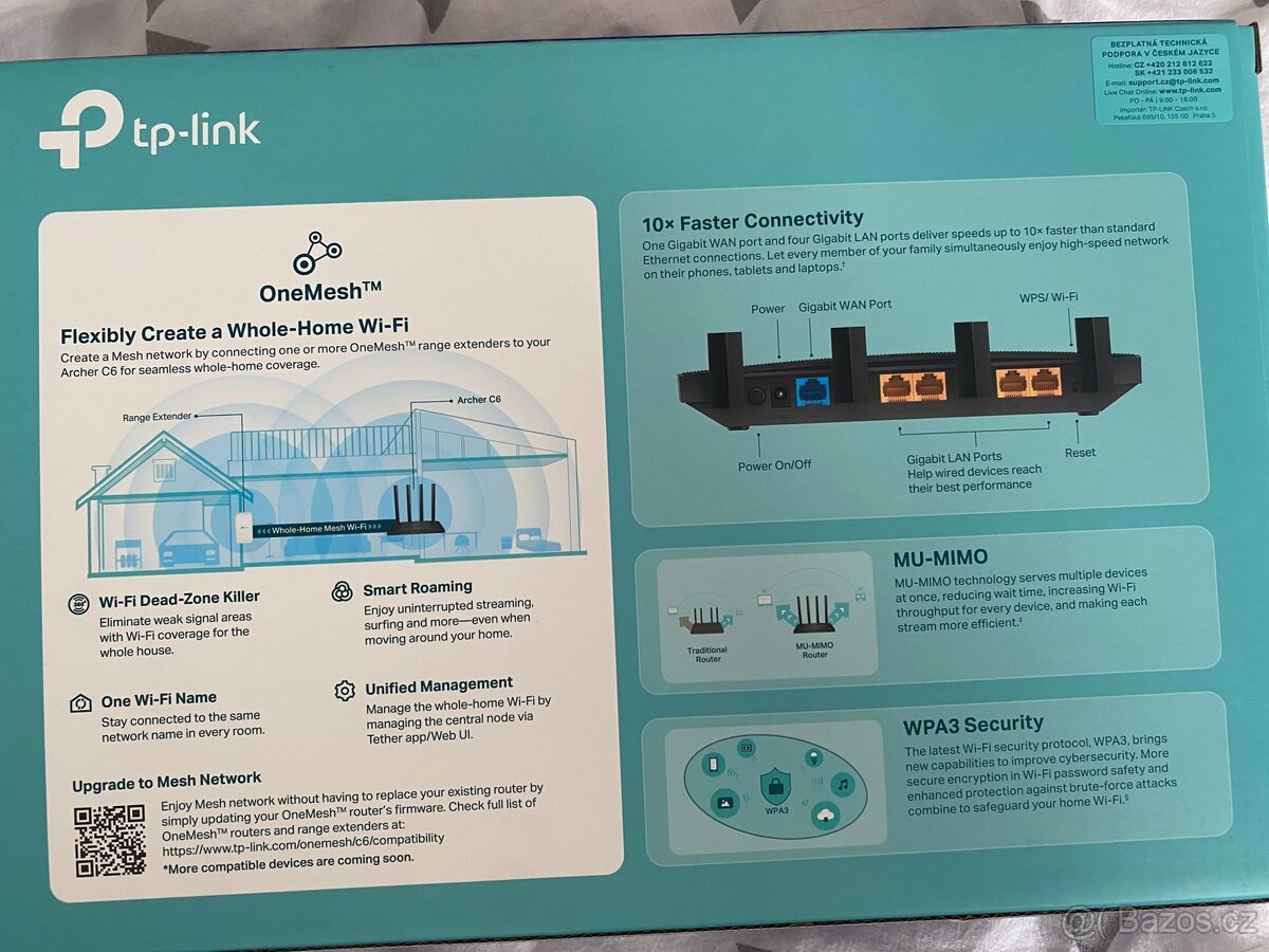WiFi router TP-Link Archer 6, AC1200, top stav - 2