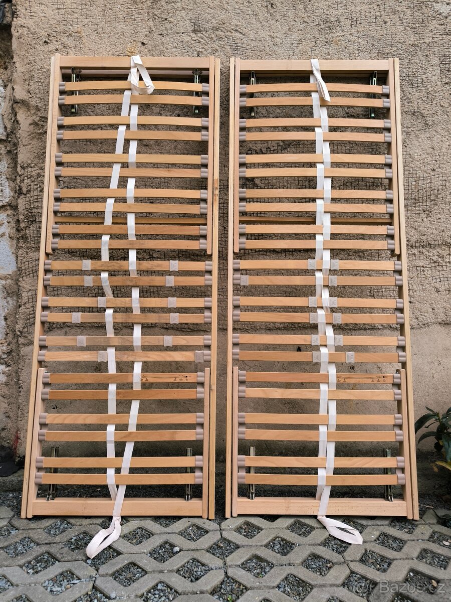 Lamelový polohovatelný rošt - 195 x 75 cm - 2 kusy - 2