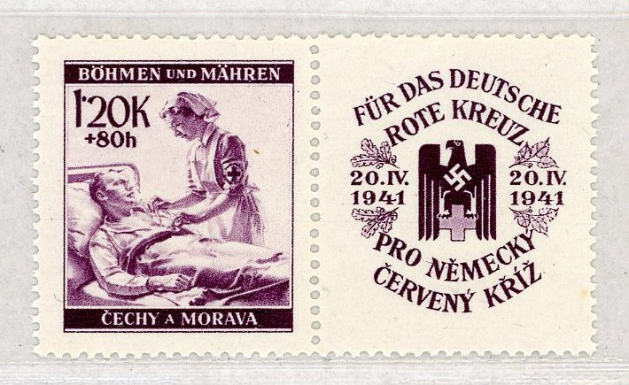 PROTEKTORÁT - Něm. červ. kříž/kupon - svěží. - 2