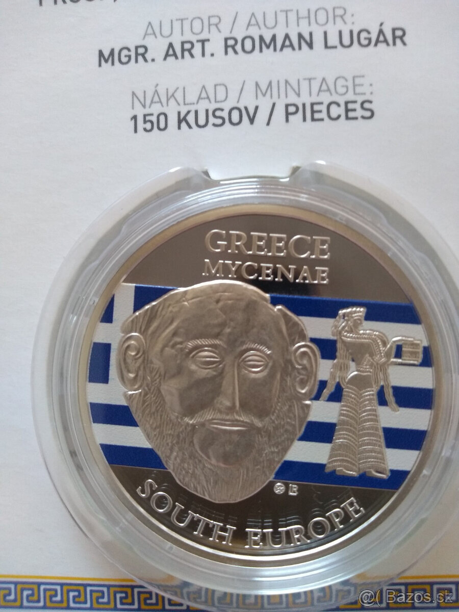 Prodám: Stříbrná mince 20 Francs CFA Rituální masky Řecko - 2