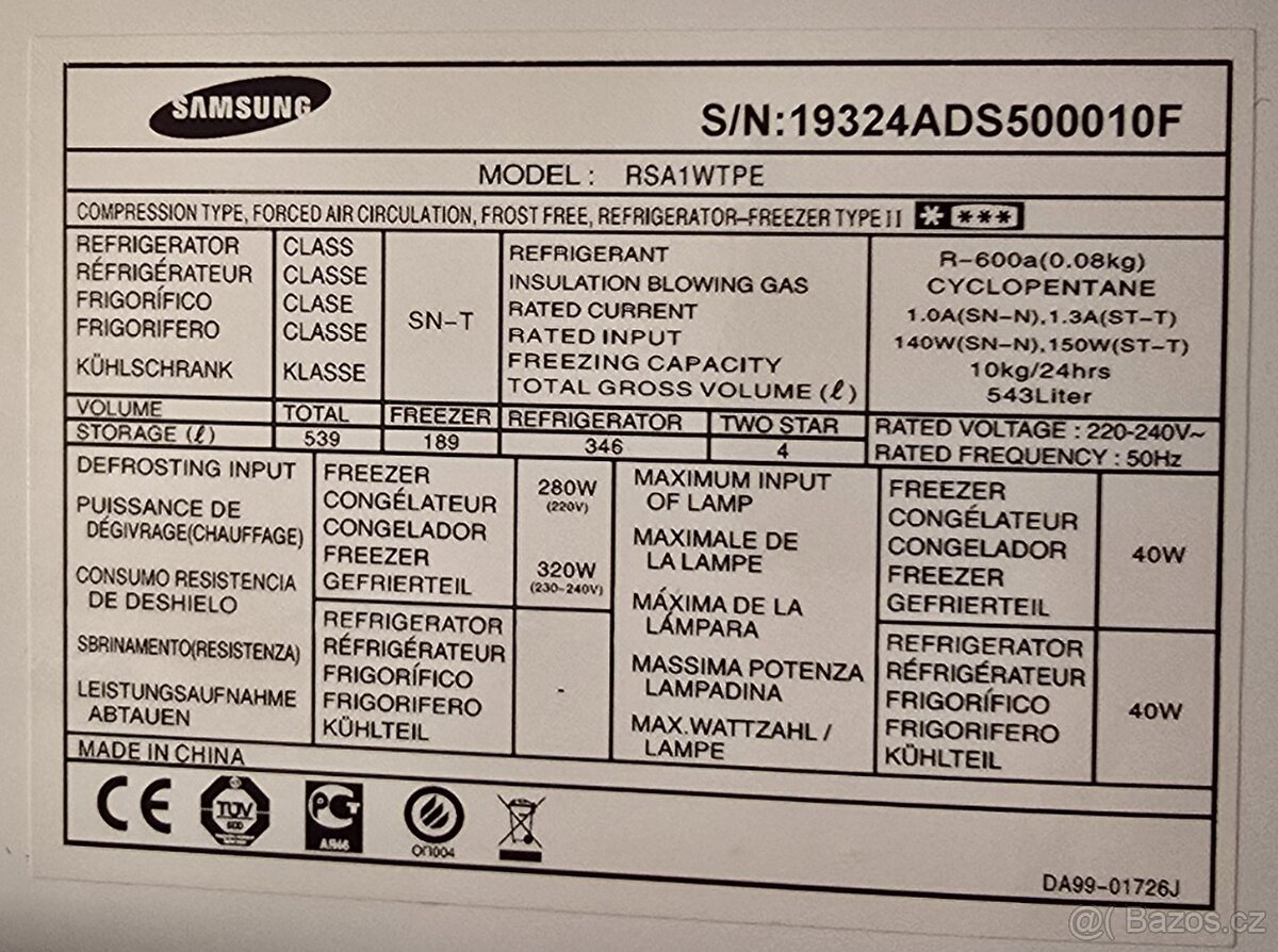 Samsung "americká" lednice - 2
