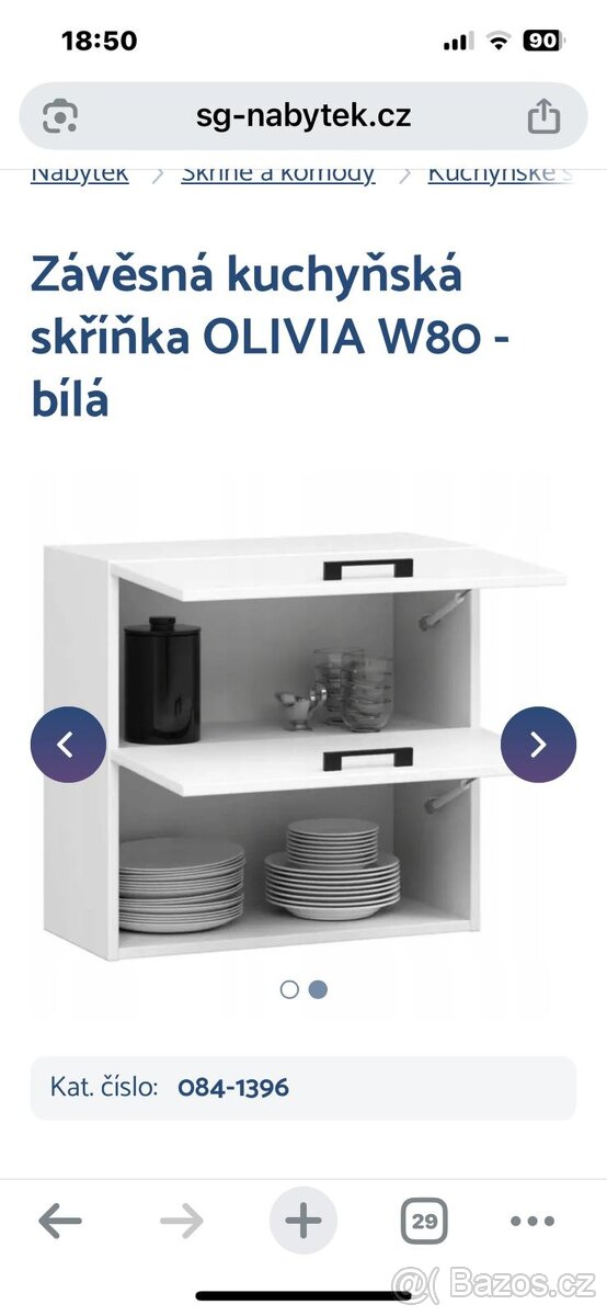 Závěsná bílá kuchyňská skříňka OLIVIA - 2