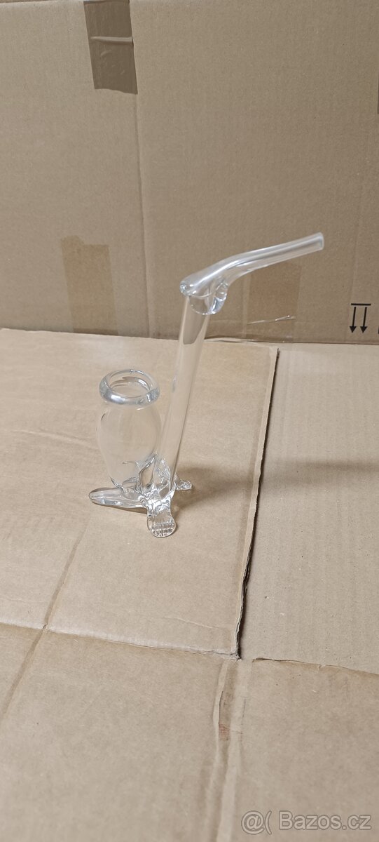 Designová skleněná váza / dekorace – ručně tvarované sklo - 2