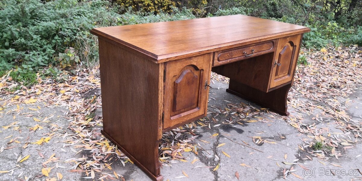 Rustikální masivní psací stůl - 2