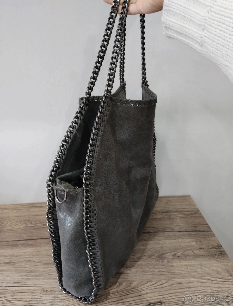 Kožená italská kabelka s řetězem - 2