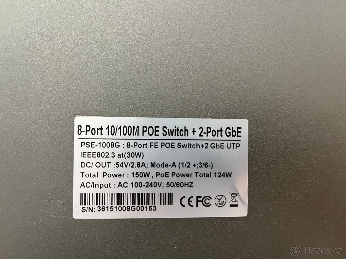 Hikvision PoE switch PSE1008G (8+2) - 2