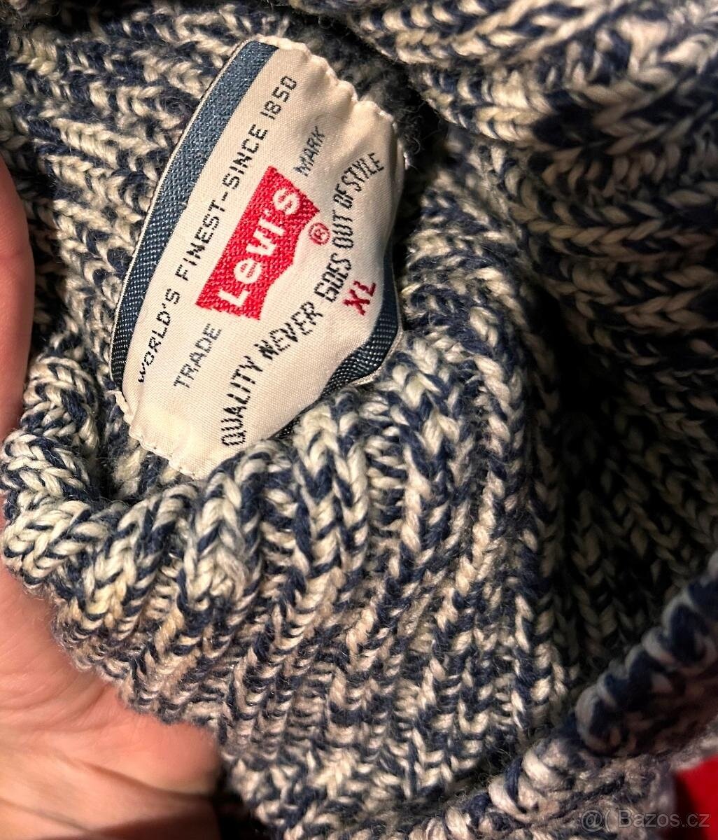 LEVIS ZIMNÍ PÁNSKÝ VLNĚNÝ EPLÝ KRÁSNÝ SVETR XL(XL-XXL) - 2