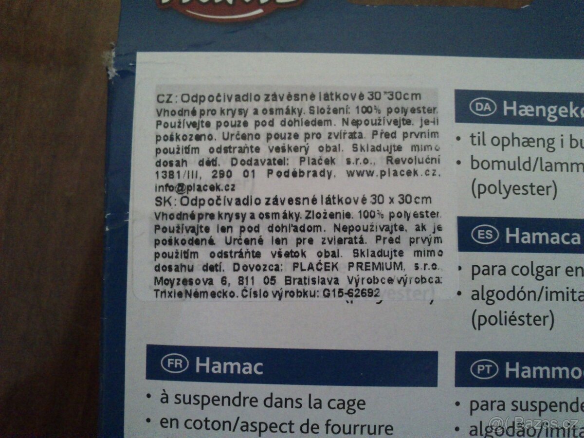 Hamák látkové odpočivadlo pro hlodavce - 2