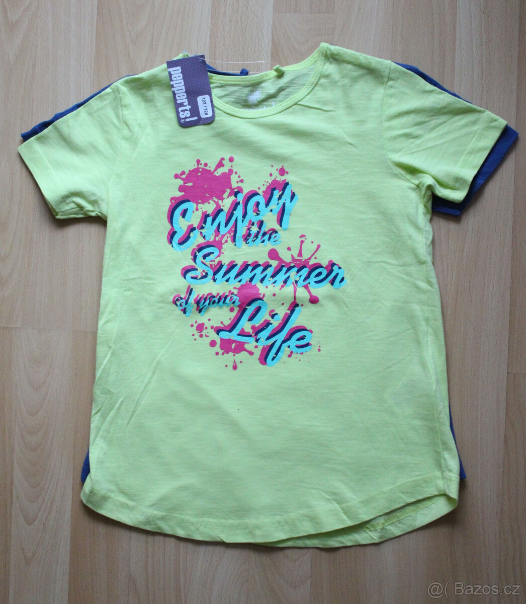 2x NOVÉ dívčí tričko 122/128 - 2
