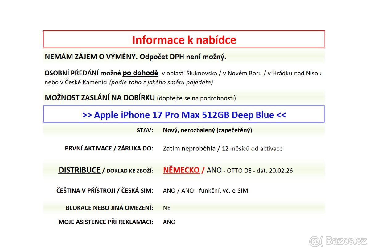 iPhone 17 Pro Max 512GB Deep Blue NEROZBALENÝ - 2