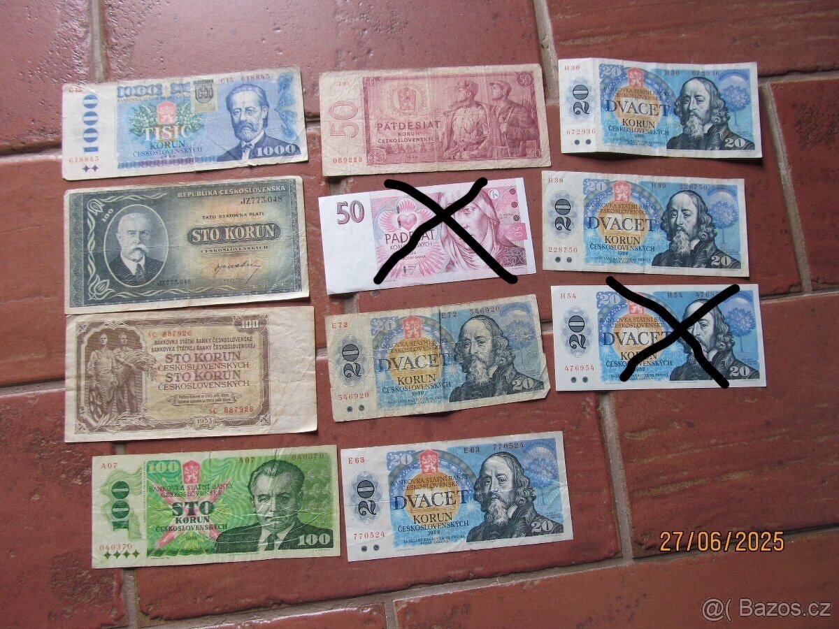 staré papírové bankovky - 2