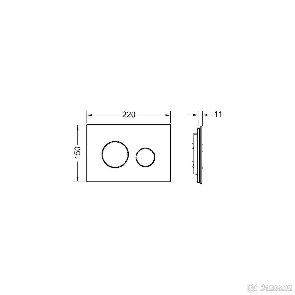wc tlačítko Tece Loop sklo černá lesk 9240656 (5.100 Kč) - 2
