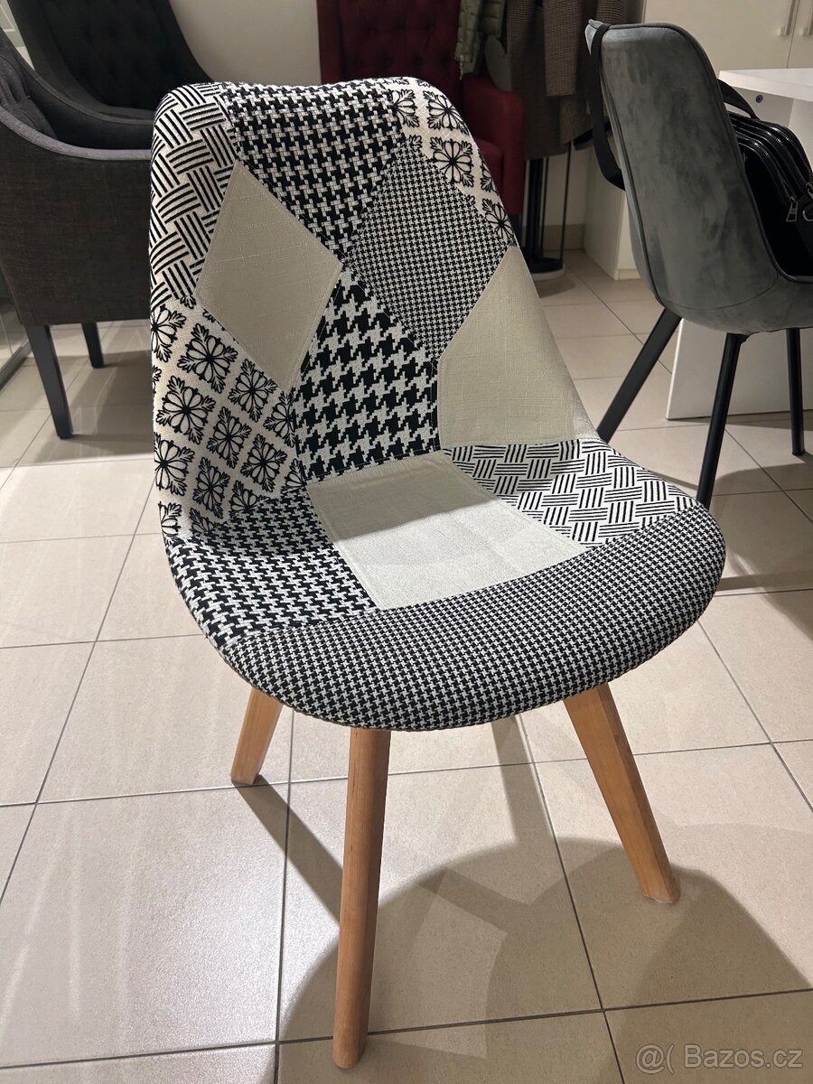 Židle patchwork 3x - 2